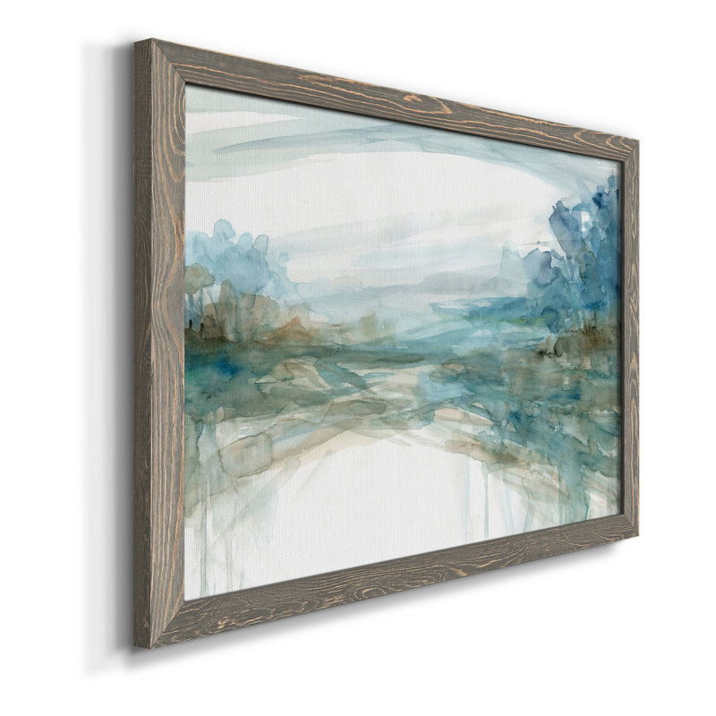 Watery Treeline - Reproduction d'art sur toile encadrée, H 17 po x l 20 po x P 1 po, gris