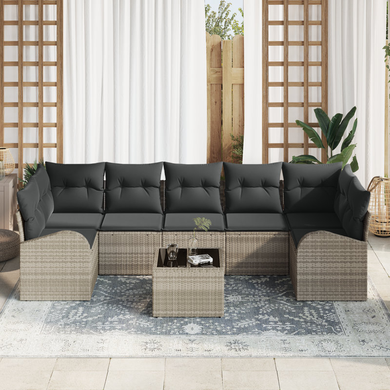 124cm Wide Patio Sofa with Cushions