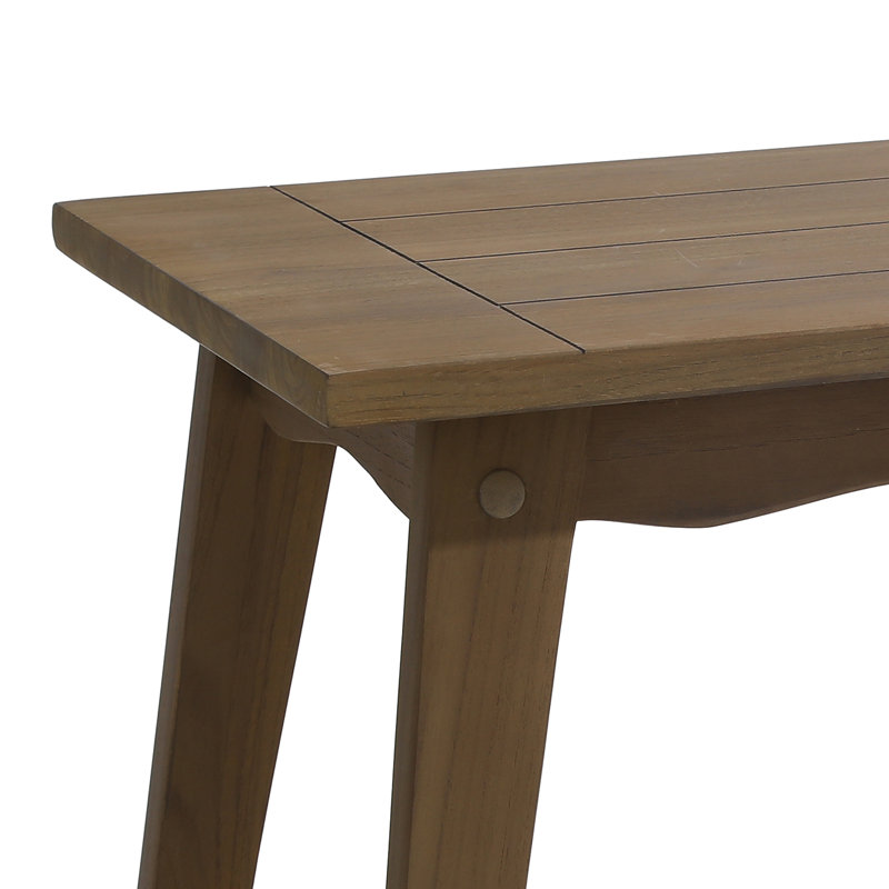 Polett Rectangular Acacia Solid Wood Outdoor Side Table - 49.78 cm W 34.29 cm D, Brown