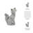 Ceramic Abstract Fox Animal Figurine-329177054