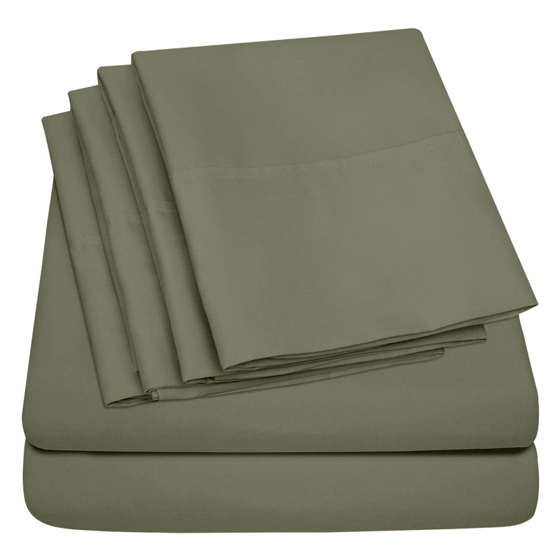 6 draps de lit en microfibre doux, infroissables et profonds, Gris colombe