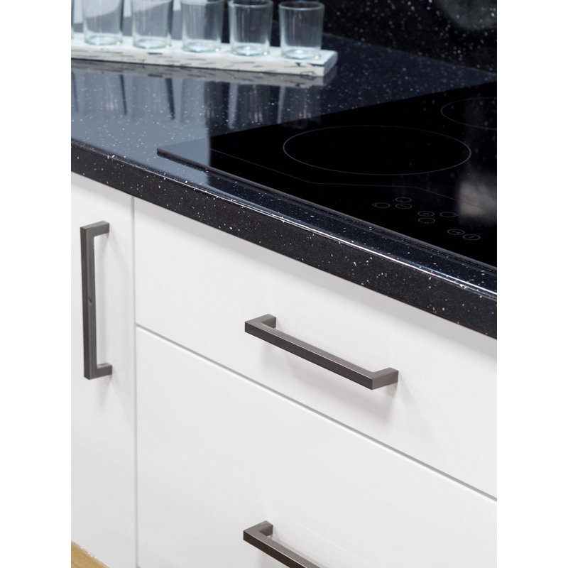 160mm Black Nickel Square D-Bar Handle