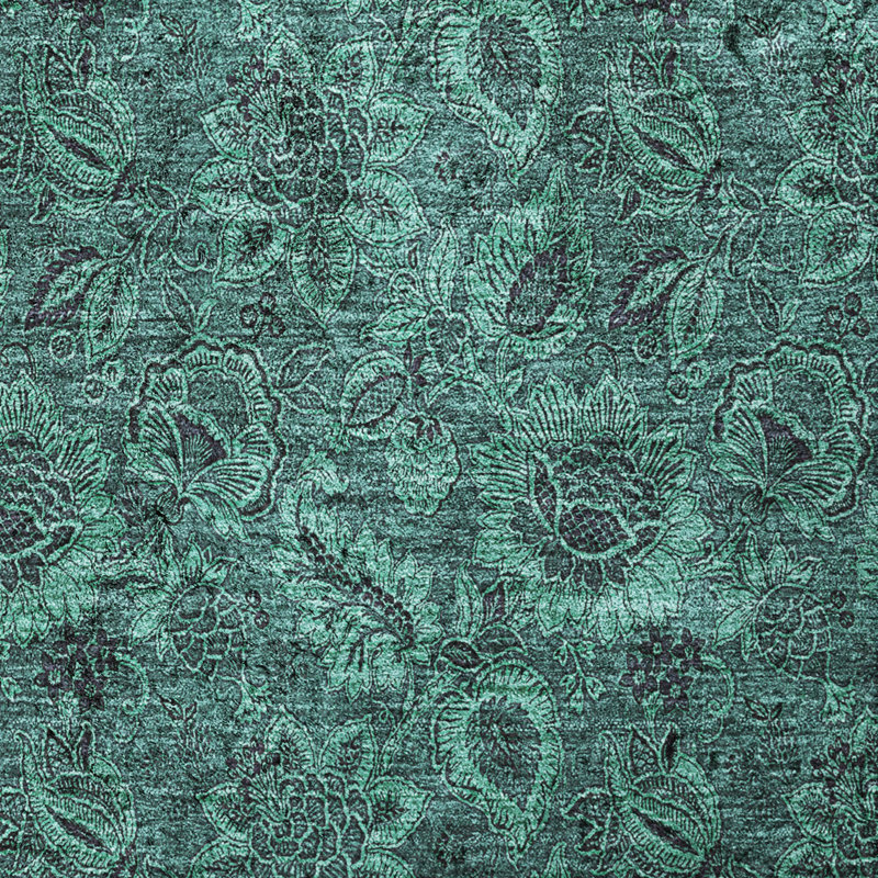 Tapis à poil long de qualité supérieure lavable à la machine ADS661, Teal, 5 pi x 7 pi 6 po