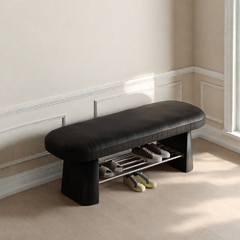 31,5 Tabouret avec range-chaussures, Noir, noir, noir, noir