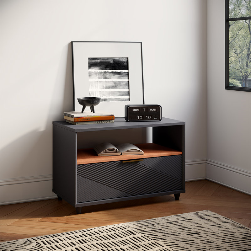 Meuble télé moderne avec meuble télé avec rangement, Noir