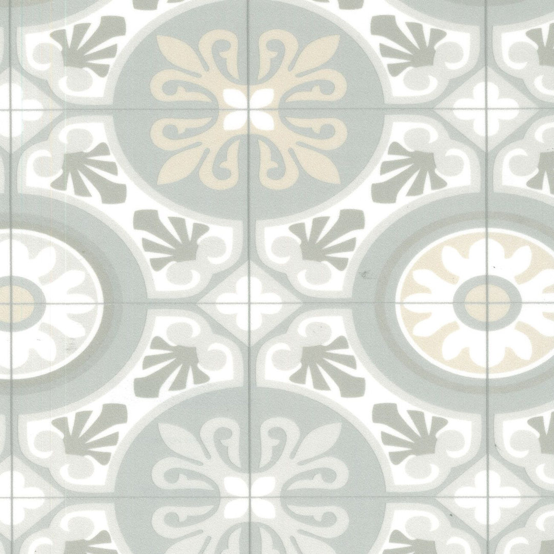 White Grey Designer Non Slip Vinyl Flooring For LivingRoom, Kitchen, 2.0mm Cushion Backed Vinyl Sheet  300cm X 400cm