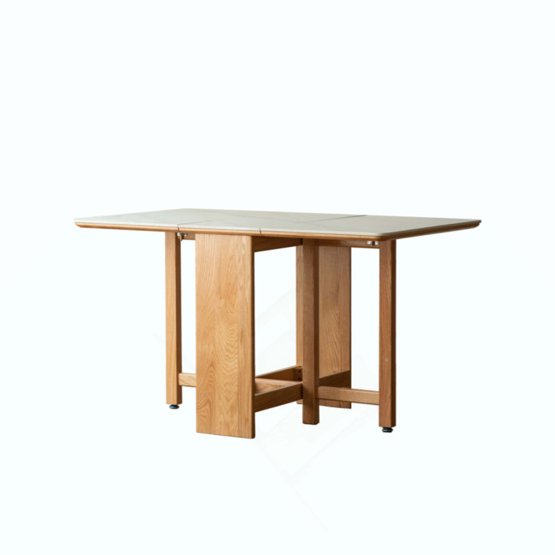 Table de salle à manger en chêne massif naturel avec pieds en chêne massif