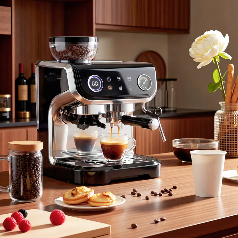 Machine à espresso avec broyeur à vapeur intégré