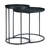 Monet 24"W Metal Industrial Nesting End Table Set with Round Fixed Tray Tops