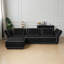 Upholstered 128.36" Boucle Slipcovered Flared Arm Sectional Sofa With Ottoman-888276956