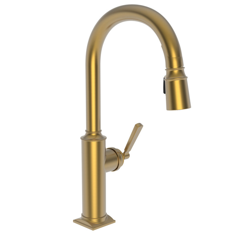 Adams Single Handle Pull Down Kitchen Faucet, Satin Bronze