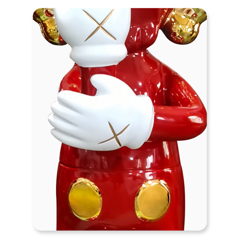 Stylish Fiberglass Decorative Statue with Modern Design, 29.1" H x 11" W x 10.2" D, Black
