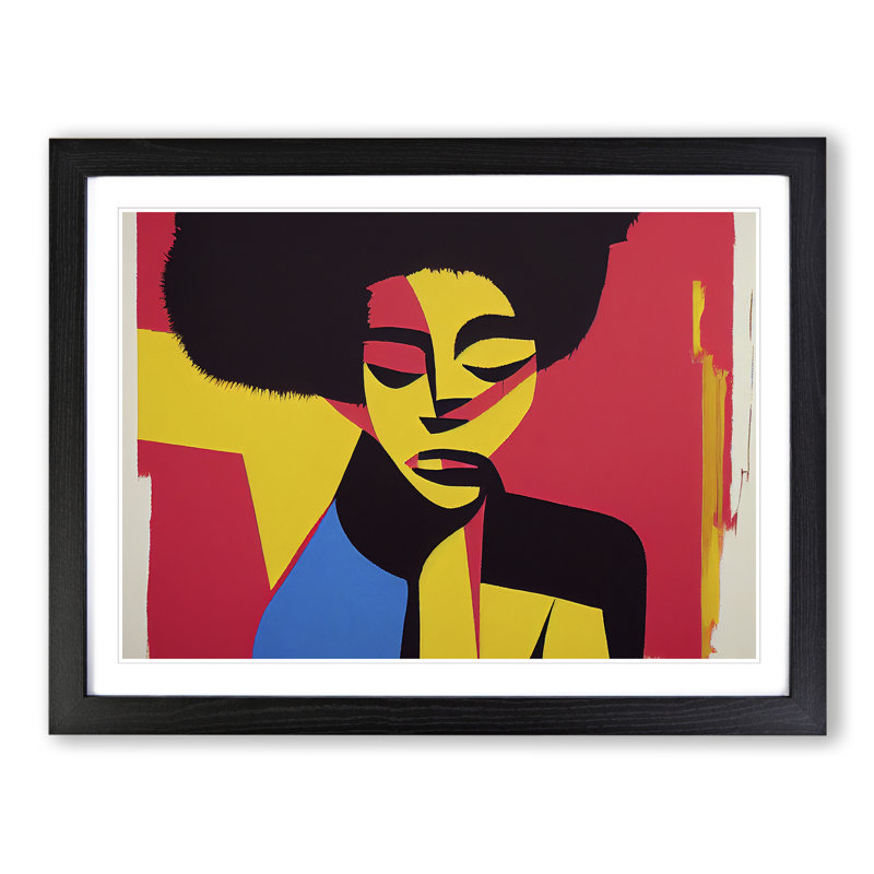 An Abstract Woman - Single Picture Frame Print, 34cm H x 46cm W x 2cm D, Black