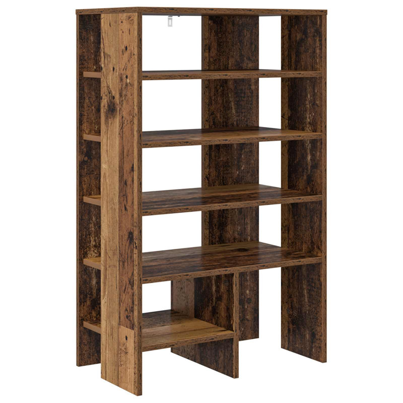 14 Pair Shoe Storage Cabinet, Old Wood