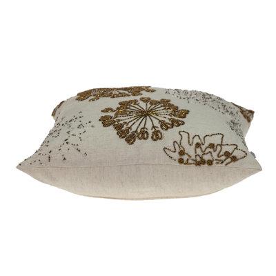 Parkland Collection Periwinkle Transitional Beige Throw Pillow