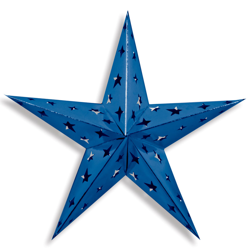 Étoile en aluminium dimensionnel - 24 po - paquet de 12, Bleu