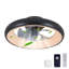 Ventilateur de plafond à DEL noir de 20 po - Température de couleur à intensité variable et réglable, application et télécommande, ventilateur de plafond intelligent moderne pour le salon, la chambre à coucher et la salle à manger (moteur silenci