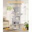 Poteau à griffes pour chat, arbre à chat 70,1 po multicouche avec grande plateforme, 2 grottes, 7 poteaux en sisal, pompons, panier à chat, hamac, gris clair-489551144-489551146
