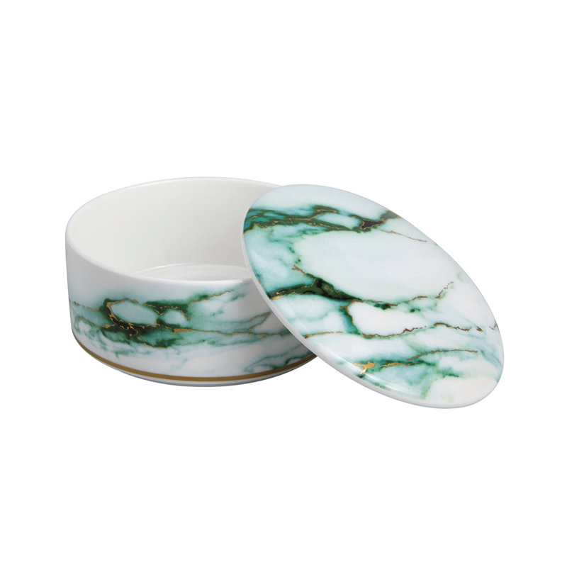 Boîte d'accessoires en porcelaine marbrée Verde