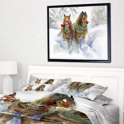 " Horses Running In Winter "
