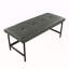 Banc en métal noir et similicuir gris-130374981