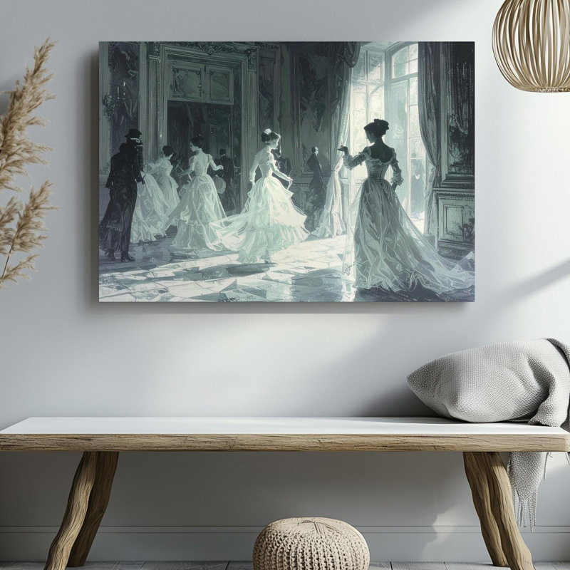 Ghostly Ballroom Haunted Victorian Dance In Mirrorlight Wall Art Canvas Ready To Hang Gallery, H 20 po x l 30 po