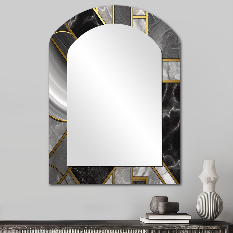 Natoas - Miroir abstrait en métal, 34 po x 25 po