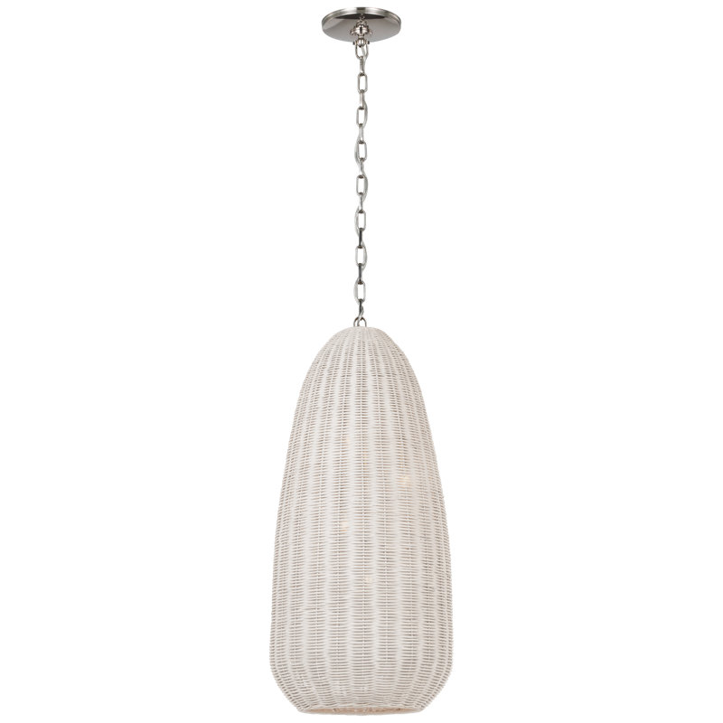 Kokomo Pendant by Chapman & Myers, 30 cm H x 46 cm W, Chalk, Polished Nickel