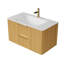 Lavabo pour salle de bain en pierre frittée intégrée 36 po Zane, sans armoire, sans robinet ni bonde Zane