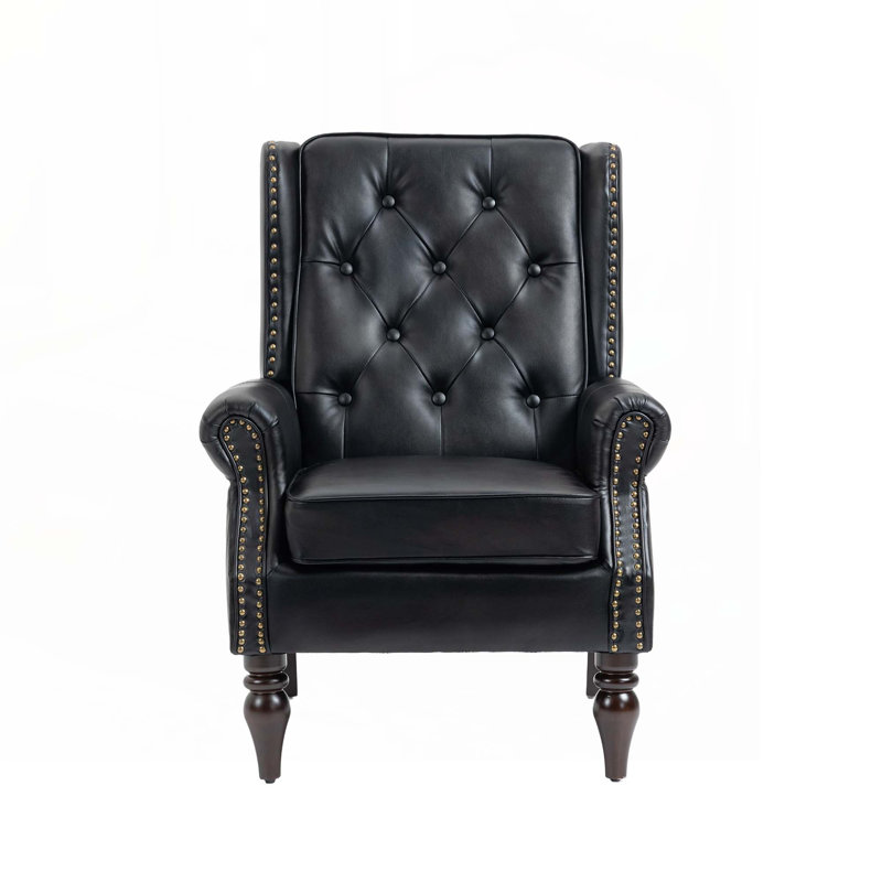 Fauteuil en polyuréthane, Similicuir noir