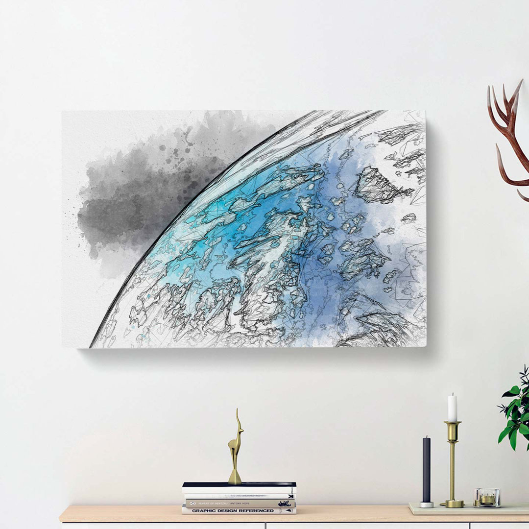 Edge of Planet Earth in Abstract - Wrapped Canvas