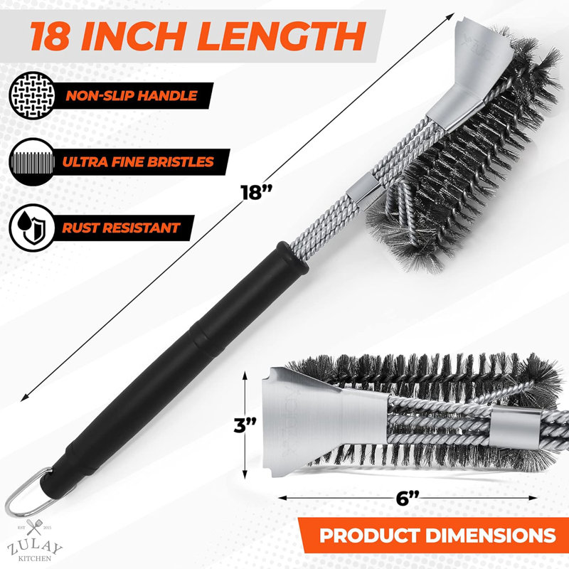 Brosse à grils et grattoir en acier inoxydable Zulay