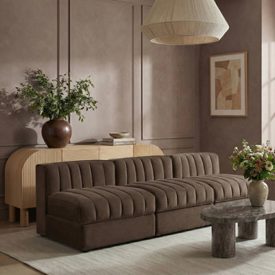 Tissu en velours Rummi Performance 3 pièces Canapé modulaire