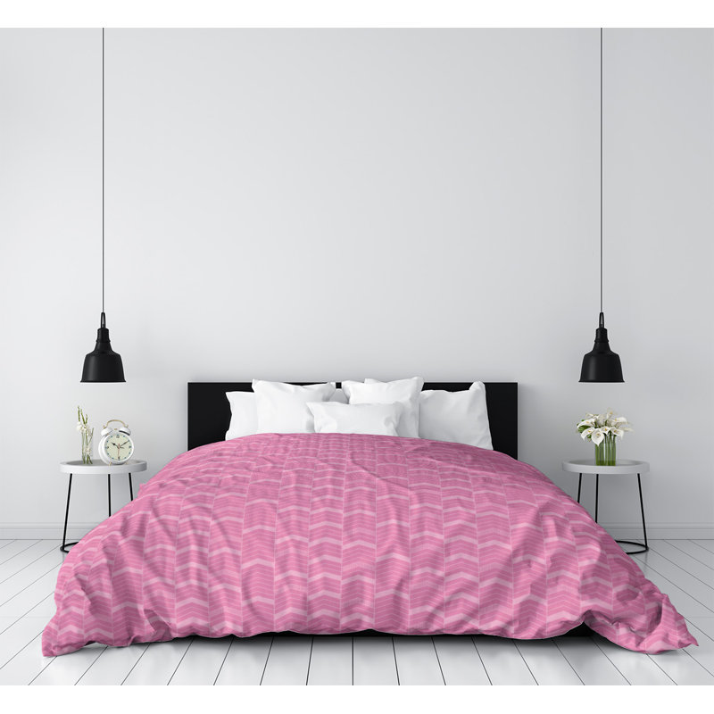 Housse de couette simple Rhonda, Housse de couette pour très grand lit, Microfibre, Rose clair