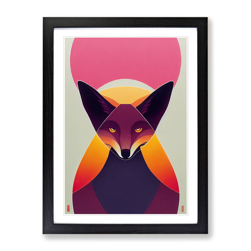 Stewartsville Surrealistic Fox - Wall Art, 34cm H x 25cm W x 2cm D, Black