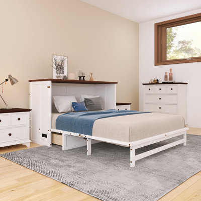 Murphy Bed Chest With Charging Station And Drawer