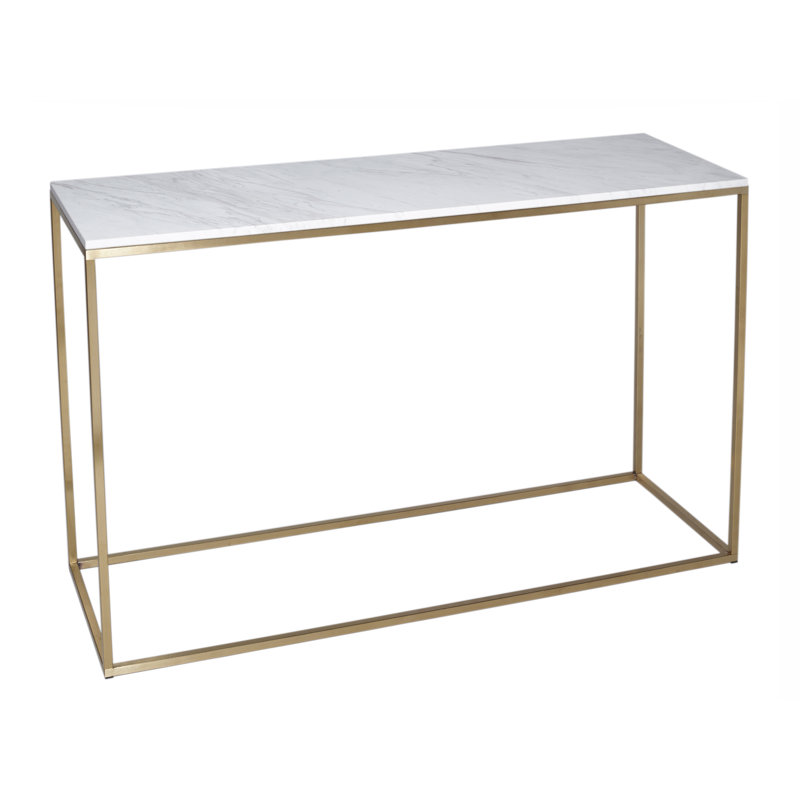 Licata 120cm Console Table, Marble / Brass