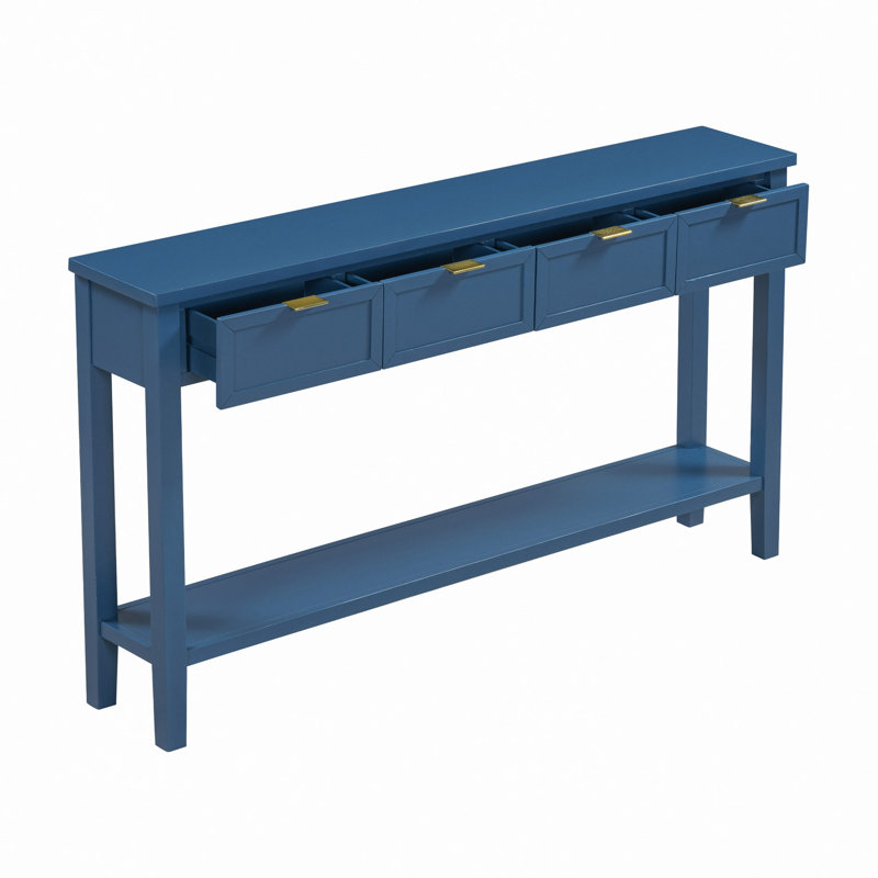 Console contemporaine de haute qualité avec 4 tiroirs spacieux et 1 tablette pratique pour les couloirs et le vestibule