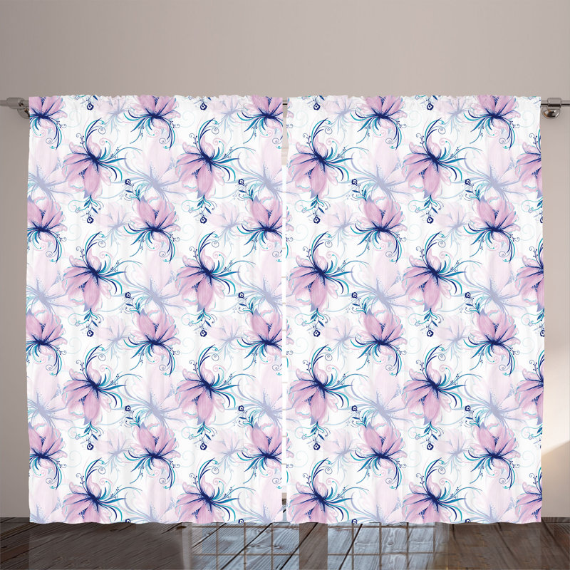 Vallarie Polyester Semi Sheer Curtain Pair, 140cm W x 175cm L