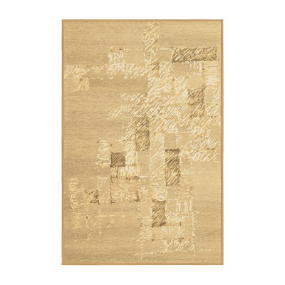 Tapis contemporains brun lavable à la machine 2588