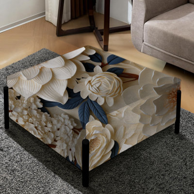 Montpellier - Floral Large Square Ottoman