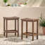  Tabourets de bar en bois, ensemble de 2, tabourets de comptoir à dossier sans siège pour cuisine et patio, teck