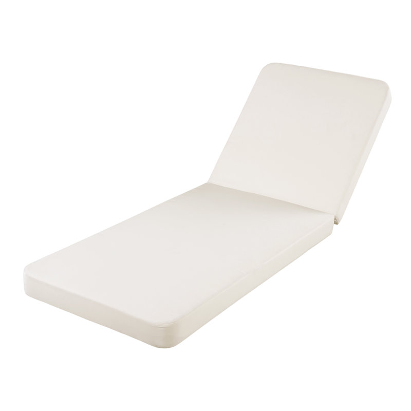 Bodhi Outdoor Water-Repellent Polyester Fabric Chaise Lounge Cushion with 4-Inch Thick Foam and Rounded Arc Corner Design