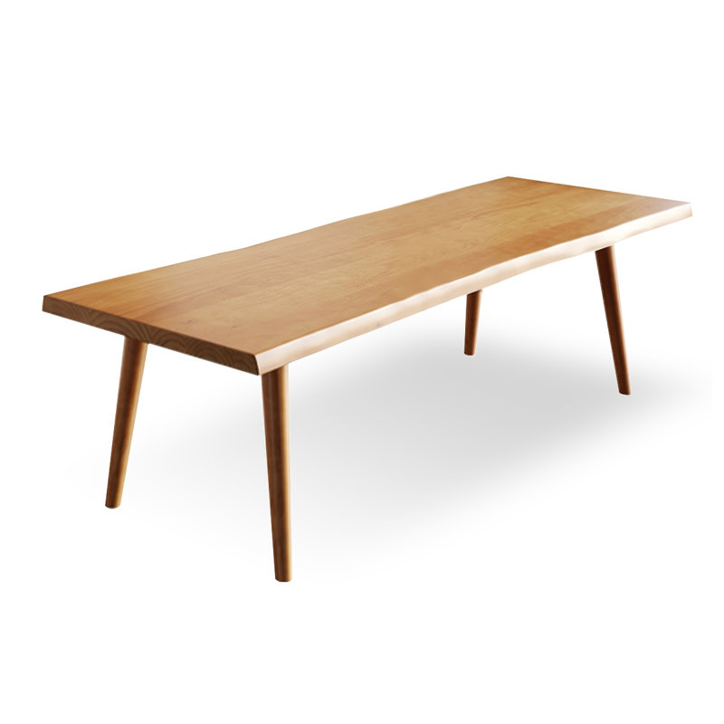 Table de salle à manger rectangulaire en bois massif brun, H 29,53 po x L 86,61 po x l 31,5 po