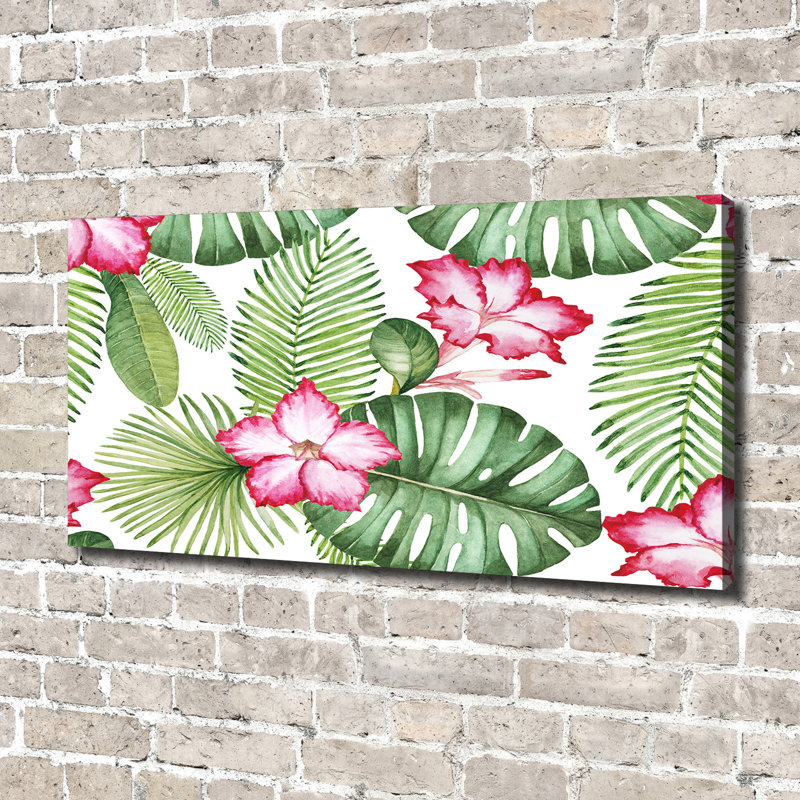 Tropical Flowers - Print, Canvas, 70cm H x 140cm W x 2cm D