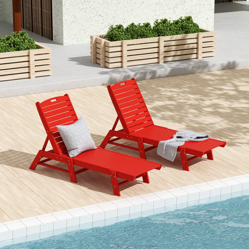 Chaise longue inclinable 78,2 po Laguna, Rouge