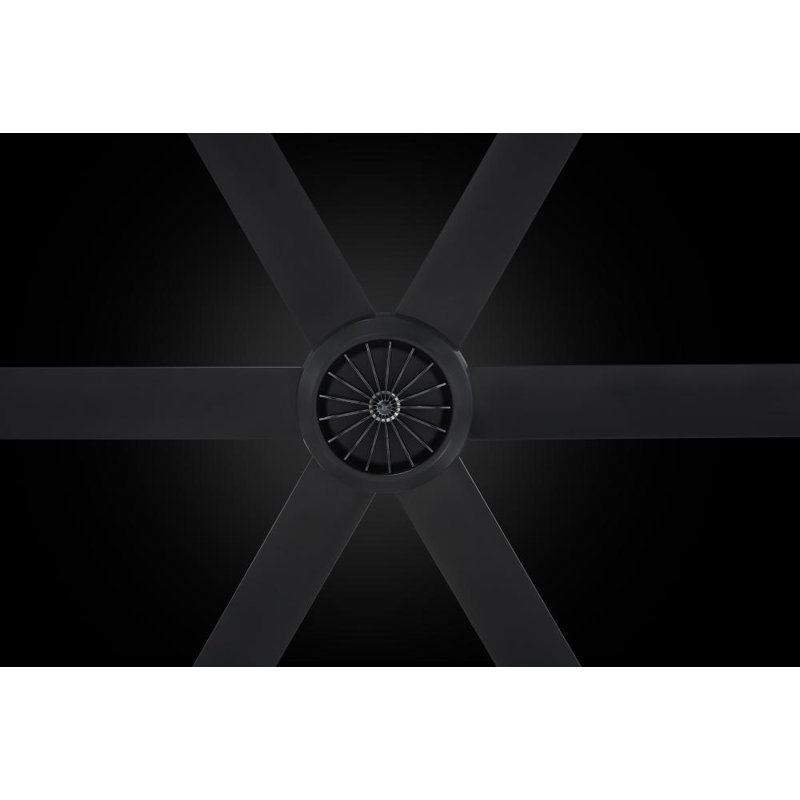 Turbo6 Smart Downrod Ceiling Fan, Black, Powdered Aluminum