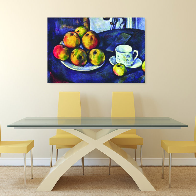 Still Life With Apples Classic Traditional Contemporary Violet Wall Art Print by Paul Cezanne - 1 Piece Wrapped Canvas Wall Art