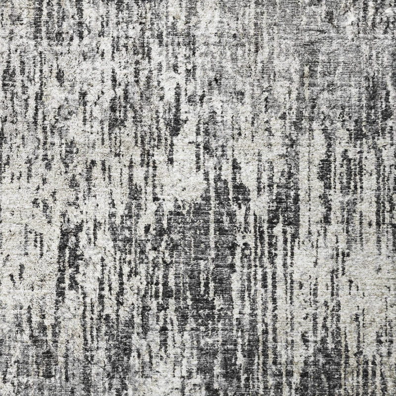Tapis à poil long de qualité supérieure lavable à la machine ADS66, Gris, Rond 8 pi