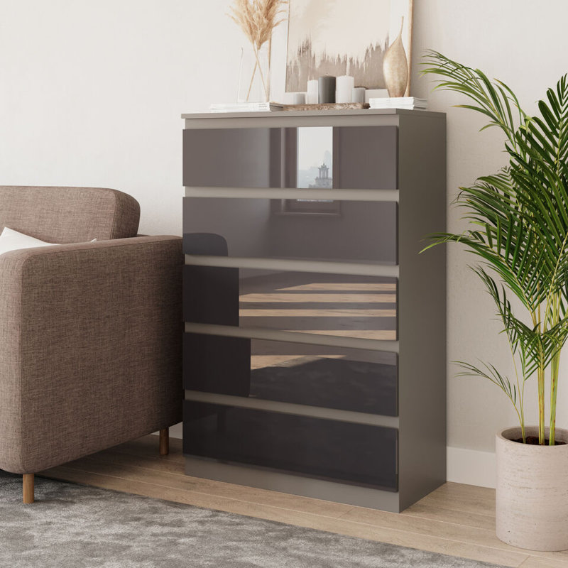 Amardev Wood Rectangle Accent Cabinet, Grey/Grey